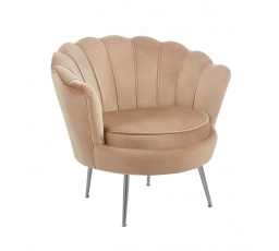 Velvet cappuccino fotel /ezüst lábak/ LC-032-1