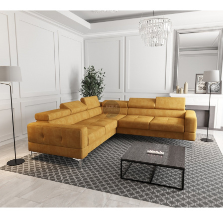 NAROŻNIK TAPICEROWANY TOSCANIA MAX 250×250 - lewa , Odcienie żółtego