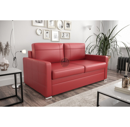 SOFA Z FUNKCJĄ SPANIA AVANTI III 167CM - SKÓRA NATURALNA - Skóra czerwona