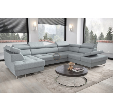 NAROŻNIK GALAXY MAX II Z FUNKCJĄ SPANIA 210x350x165 - Odcienie miętowego , prawa