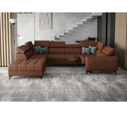 NAROŻNIK PORTO MAX I RELAX SKÓRA NATURALNA 225x350X193 CM - lewa , Skóry naturalne - Wybierz swój kolor