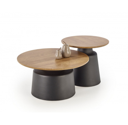 MALOMI dohányzóasztalok, természetes/fekete