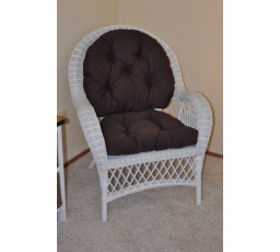 Ratanové křeslo Florida bílé polstr hnědý