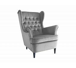 HARRY Velvet fotel, szürke Bluvel 14/wenge