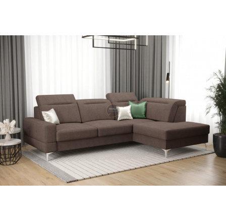 NAROŻNIK ROZKŁADANY MALIBU MINI 180X250 - prawa , Odcienie brązowego