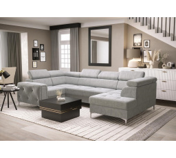 NAROŻNIK ORION MAX II Z FUNKCJĄ SPANIA 165X350X185 CM - Odcienie szarości , lewa