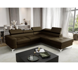 NAROŻNIK SKÓRZANY Z FUNKCJĄ SPANIA TOSCANIA II 230x250 - prawa , Odcienie brązu