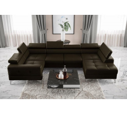 NAROŻNIK TOSCANIA MAX I 170x350x185 CM SKÓRA NATURALNA - lewa , Skóra oliwkowy brąz