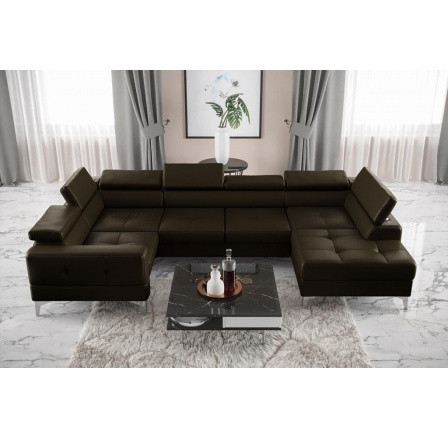 NAROŻNIK TOSCANIA MAX I 170x350x185 CM SKÓRA NATURALNA - lewa , Skóra oliwkowy brąz