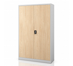 Irodai fém iratszekrény szürke / sonoma tölgy: Eco Design JAN II, 1150 x 1850 x 400 mm