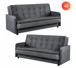 Zestaw 2x Sofa Rozkładana STELLA Szara