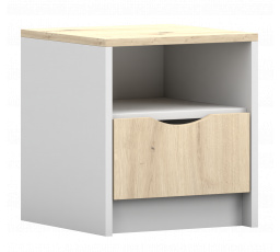 Éjjeliszekrény - JOY I 22, Fehér/Tölgy Artisan