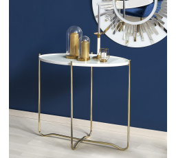 Íróasztal KN2, fehér/arany