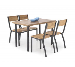 MILTON étkezőgarnitúra, Természetes/Fekete