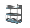 Háromszemélyes emeletes ágy TEDRO 200x90 Grafit