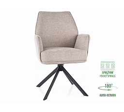 HUGO BREGO forgó étkezőszék rugós üléssel, Bézs 31/Fekete