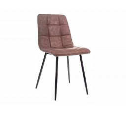 LOOK étkezőszék, fekete matt/barna ökobőr