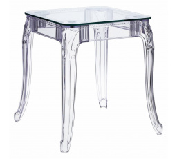 Ghost asztal 62x62cm átlátszó