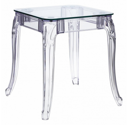 Ghost asztal 62x62cm átlátszó