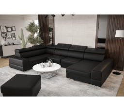 NAROŻNIK ROYAL MAX II 230x375x185 SKÓRA NATURALNA - lewa , Skóra czarna