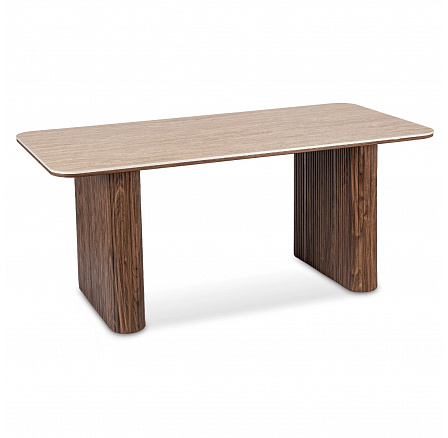 Stół ARAMIS Prostokątny 180 cm Trawertyn/Orzech