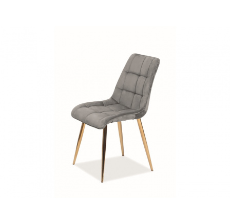 KRZESŁO CHIC VELVET ZŁOTY STELAŻ/SZARY BLUVEL 14 KRZESŁO CHIC VELVET ZŁOTY STELAŻ/SZARY BLUVEL 14