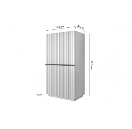 Skříň Nicole 100 cm - granát MDF / černé úchyty
