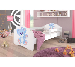 Ágy matraccal és korláttal CASIMO KÉK MEDVE 160x80 Fehér