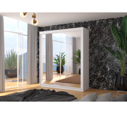 Tükrös tolóajtós szekrény MORGAN 180 Fehér+Fehér