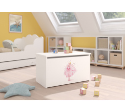 Játéktároló láda DARIA White+Ballerina