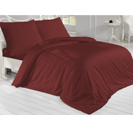 Francouzské povlečení Satén 200x200, 70x90cm vínové