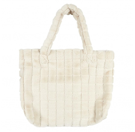 Krém színű bolyhos shopper táska