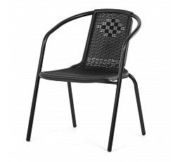 Zahradní židle, kov, plast, černá, AZC-H1001 BK