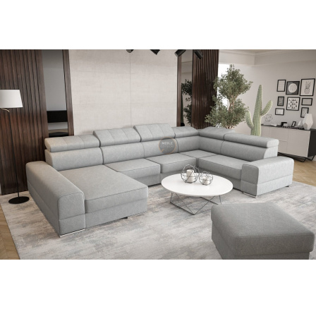 NAROŻNIK ROZKŁADANY ROYAL MAX II 230x375x185 - prawa , Odcienie szarości