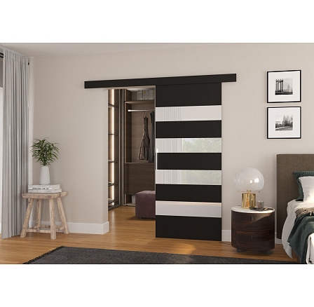 Falra tolható ajtó MILOU 86 Fekete+Fehér Lacobel