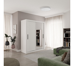 Tolóajtós szekrény MODI-M 160 Fehér+Fekete