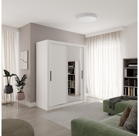 Tolóajtós szekrény MODI-M 160 Fehér+Fekete