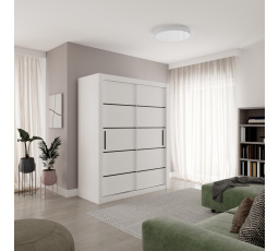 Tolóajtós szekrény MORELL 160 Fehér+Fekete