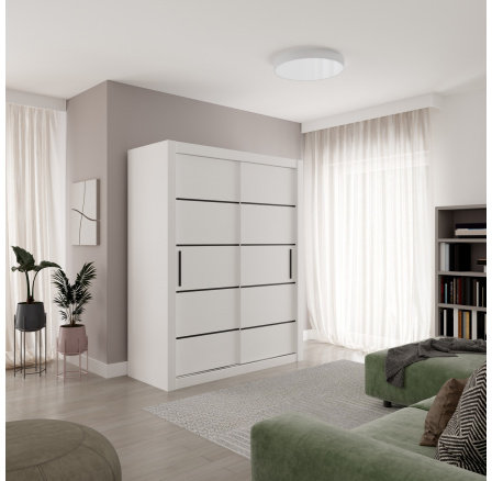 Tolóajtós szekrény MORELL 160 Fehér+Fekete