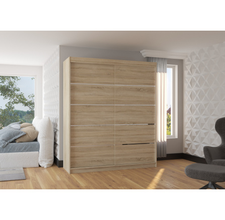 Tolóajtós szekrény SPECTRA 180 Sonoma+Sonoma