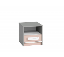 IQ 13-01 korpus szara platyna-biały/wstawka pudrowy - komoda