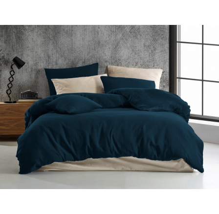 Mušelínový povlak na polštář 40x40 cm tmavě modrý