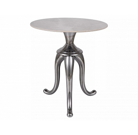 SNAKE konferencia asztal, Fehér márvány hatás/Ezüst