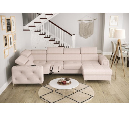 NAROŻNIK ORION MAX III RELAX Z FUNKCJĄ SPANIA 165x320x190 CM - Odcienie beżu , lewa