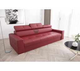 SOFA MARGO III 273 CM SKÓRA NATURALNA - Skóra czerwona