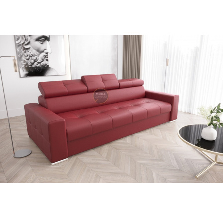 SOFA MARGO III 273 CM SKÓRA NATURALNA - Skóra czerwona