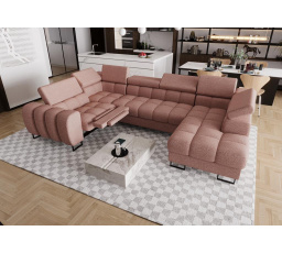 NAROŻNIK ROZKŁADANY ASPEN MAX II RELAX 198x350x170 CM - lewa , Odcienie różu