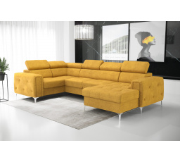 NAROŻNIK ORION MAX III Z FUNKCJĄ SPANIA 185x320x165 CM (ODCIENIE ŻÓŁTEGO) P48 - SZYBKA WYSYŁKA