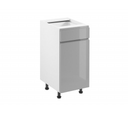 ASPEN alsó konyhaszekrény D40S1 balos, szürke/fehér fényes