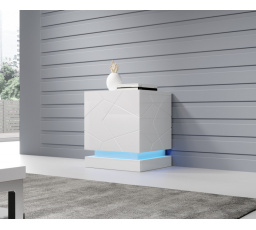 Éjjeliszekrény QIU, fényes fehér/fényes fehér